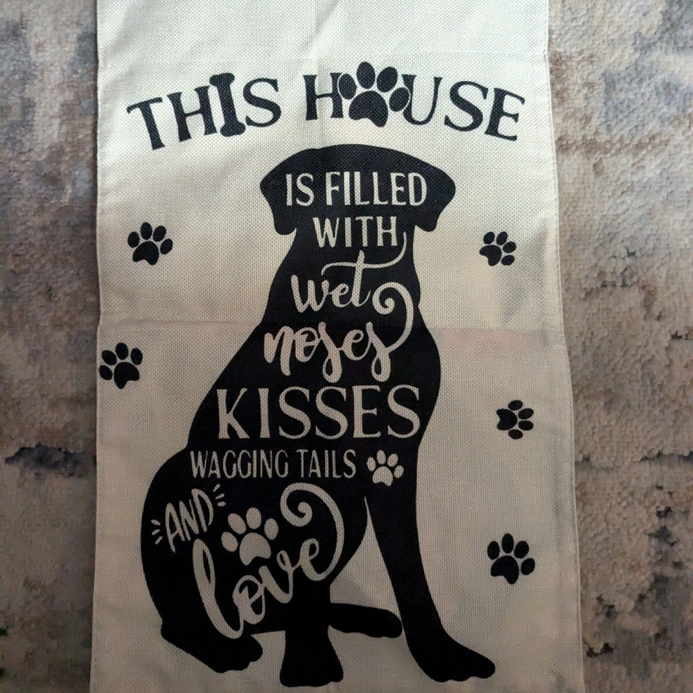 Dog Lover's Garden Flag- Black and Cream
